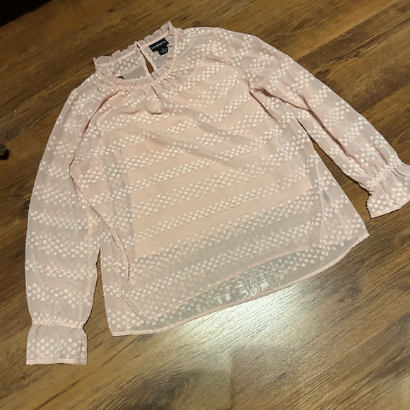 Liz Claiborne long sleeve pale pink blouse & shell size medium - Picture 13 of 16